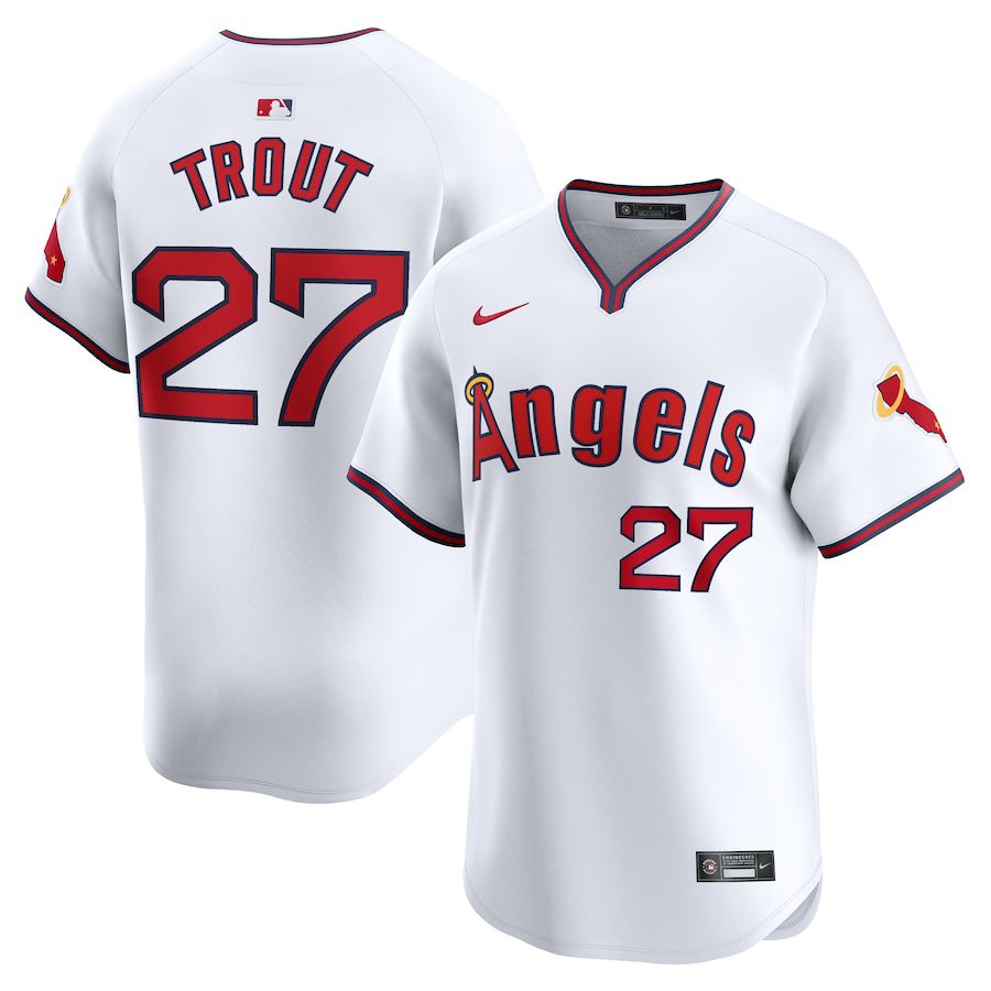 Men Los Angeles Angels #27 Mike Trout Nike White Alternate Limited Player MLB Jersey->los angeles angels->MLB Jersey